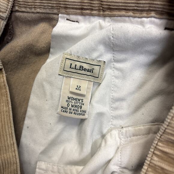 L.L. Bean Womens Size 12 Beige High Rise Cotton Corduroy Pants Retro Classic - Picture 7 of 7